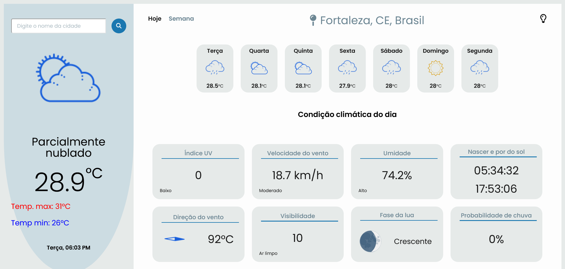 Aplicativo de clima